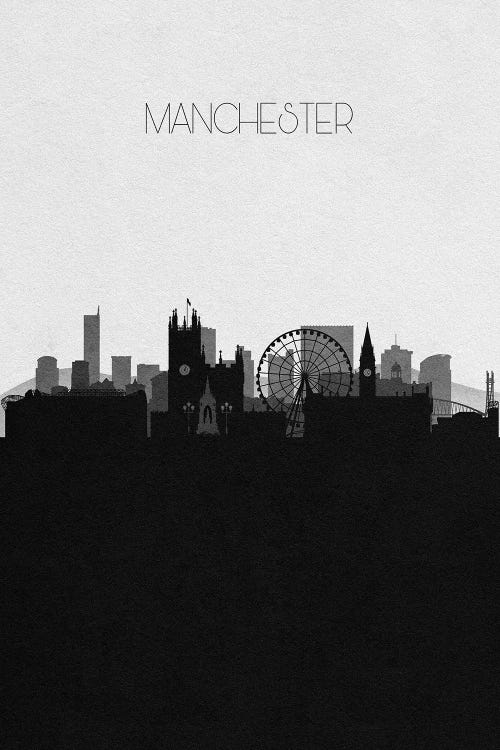 Manchester, Uk City Skyline by Ayse Deniz Akerman wall art