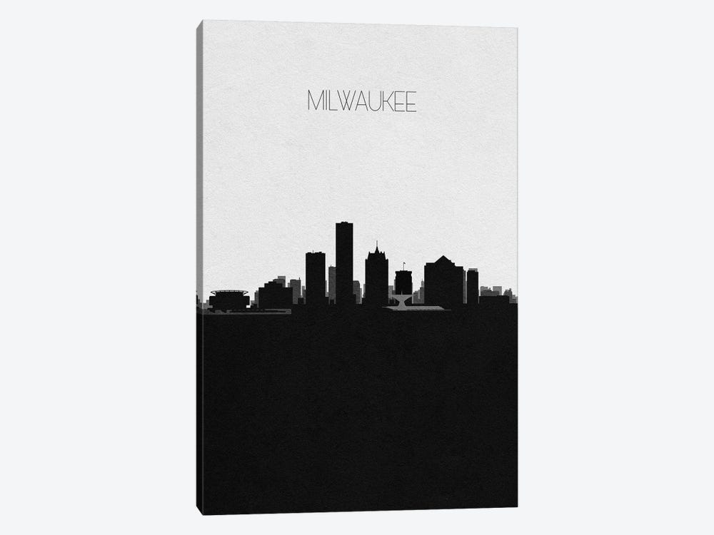 Milwaukee, Wisconsin City Skyline by Ayse Deniz Akerman 1-piece Canvas Art Print