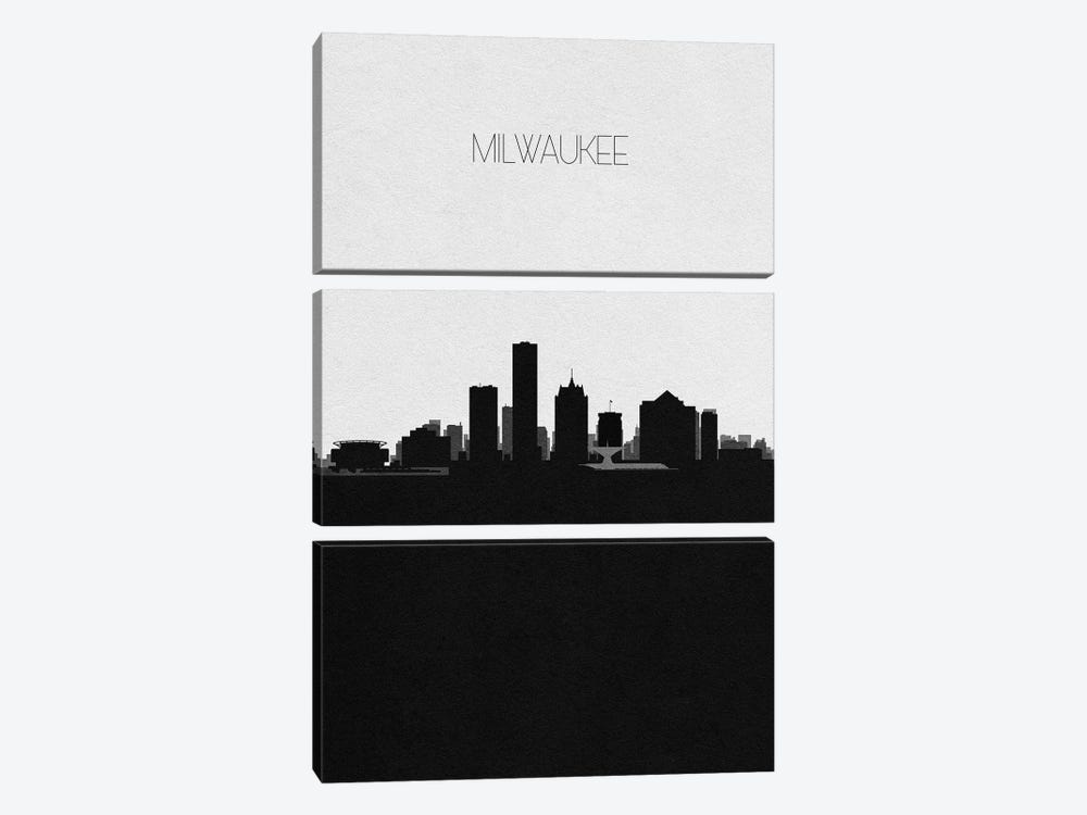 Milwaukee, Wisconsin City Skyline by Ayse Deniz Akerman 3-piece Canvas Art Print