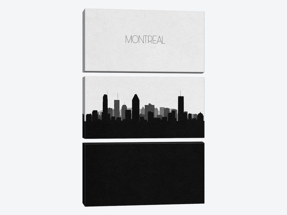 Montreal, Canada City Skyline by Ayse Deniz Akerman 3-piece Canvas Art Print