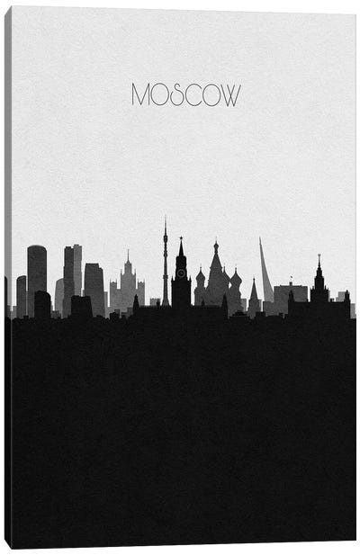Moscow, Russia City Skyline Canvas Art Print - Black & White Skylines