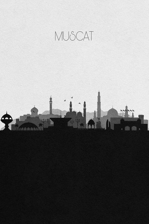 Muscat, Oman City Skyline by Ayse Deniz Akerman wall art