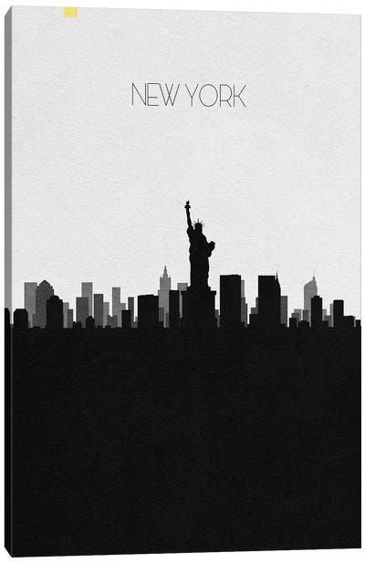 New York, Ny City Skyline Canvas Art Print - Black & White Skylines