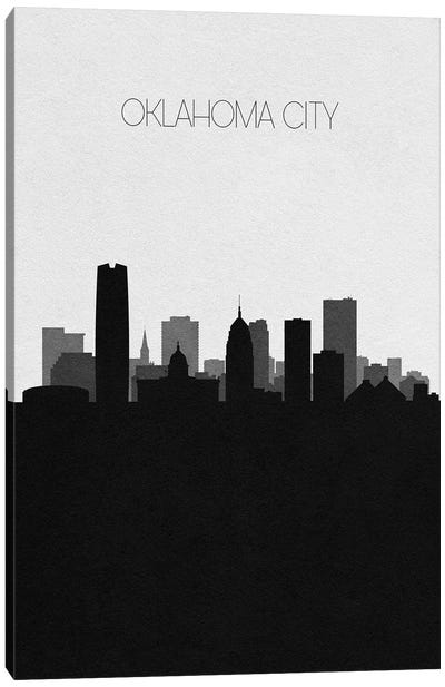 Oklahoma City, Oklahoma Skyline Canvas Art Print - Black & White Skylines