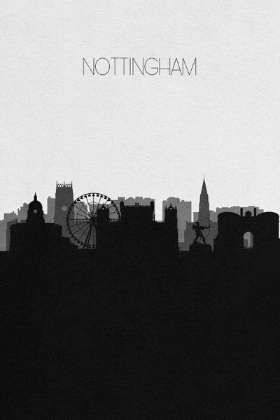 Nottingham, United Kingdom City Skyline by Ayse Deniz Akerman framed wall art