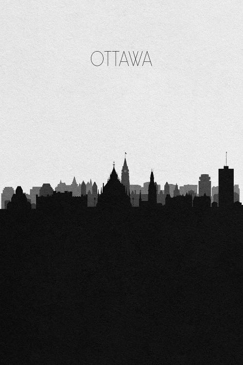 Ottawa, Canada City Skyline by Ayse Deniz Akerman wall art