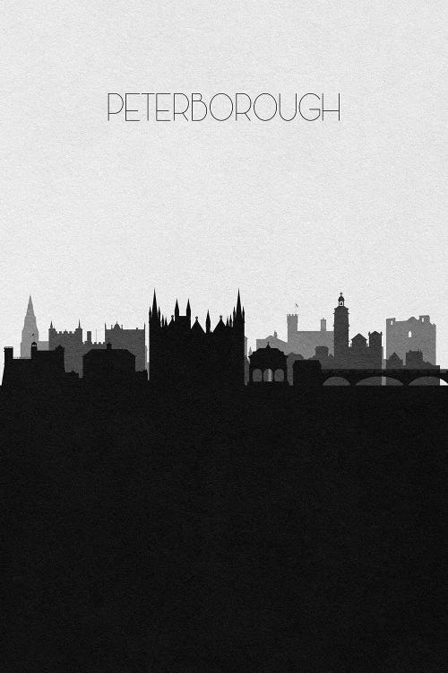 Peterborough, United Kingdom City Skyline by Ayse Deniz Akerman wall art