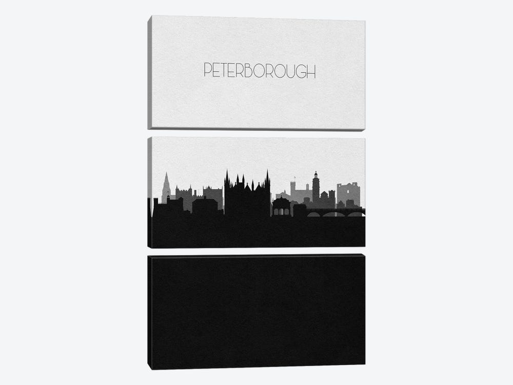 Peterborough, United Kingdom City Skyline by Ayse Deniz Akerman 3-piece Canvas Print