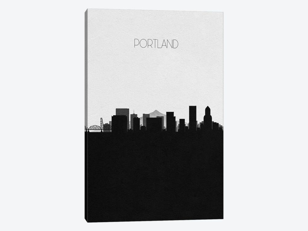 Portland, Oregon City Skyline by Ayse Deniz Akerman 1-piece Canvas Print
