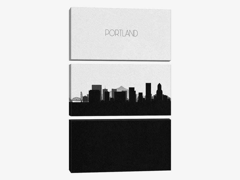 Portland, Oregon City Skyline by Ayse Deniz Akerman 3-piece Art Print
