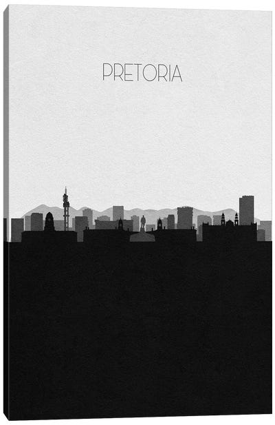 Pretoria, South Africa City Skyline Canvas Art Print - Black & White Skylines
