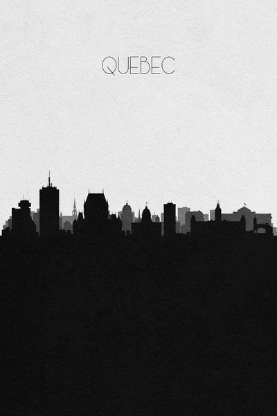 Quebec, Canada City Skyline by Ayse Deniz Akerman metal wall art