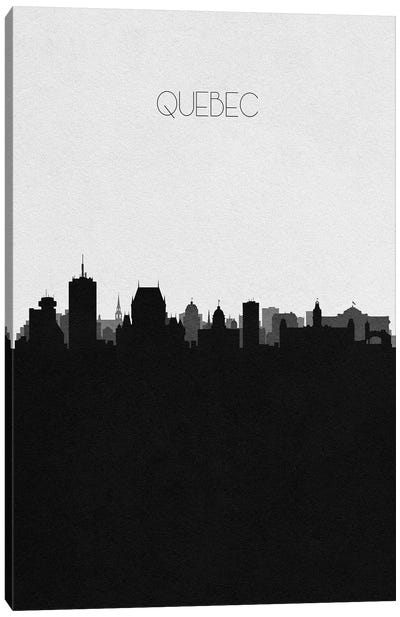 Quebec, Canada City Skyline Canvas Art Print - Black & White Skylines