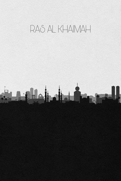 Ras Al Khaimah, UAE City Skyline by Ayse Deniz Akerman art print