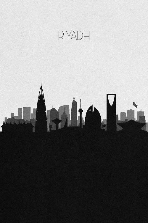 Riyadh, Saudi Arabia City Skyline by Ayse Deniz Akerman wall art