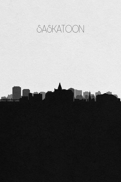 Ayse Deniz Akerman: Saskatoon, Canada City Skyline by Ayse Deniz Akerman