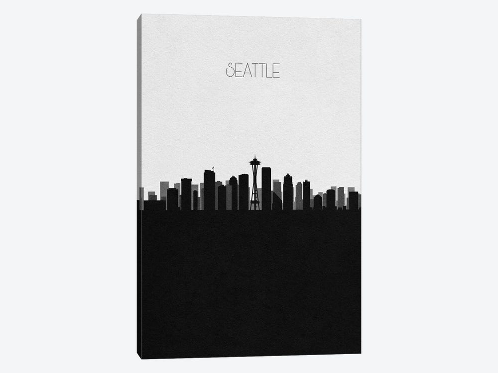 Seattle, Washington City Skyline by Ayse Deniz Akerman 1-piece Canvas Art Print
