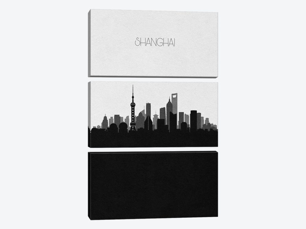 Shanghai, China City Skyline by Ayse Deniz Akerman 3-piece Canvas Art Print