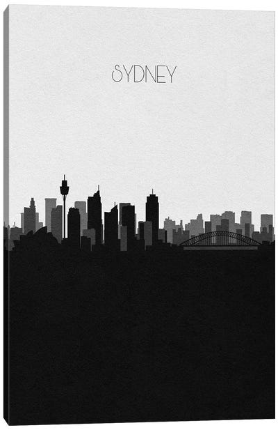 Sydney, Australia City Skyline Canvas Art Print - Black & White Skylines
