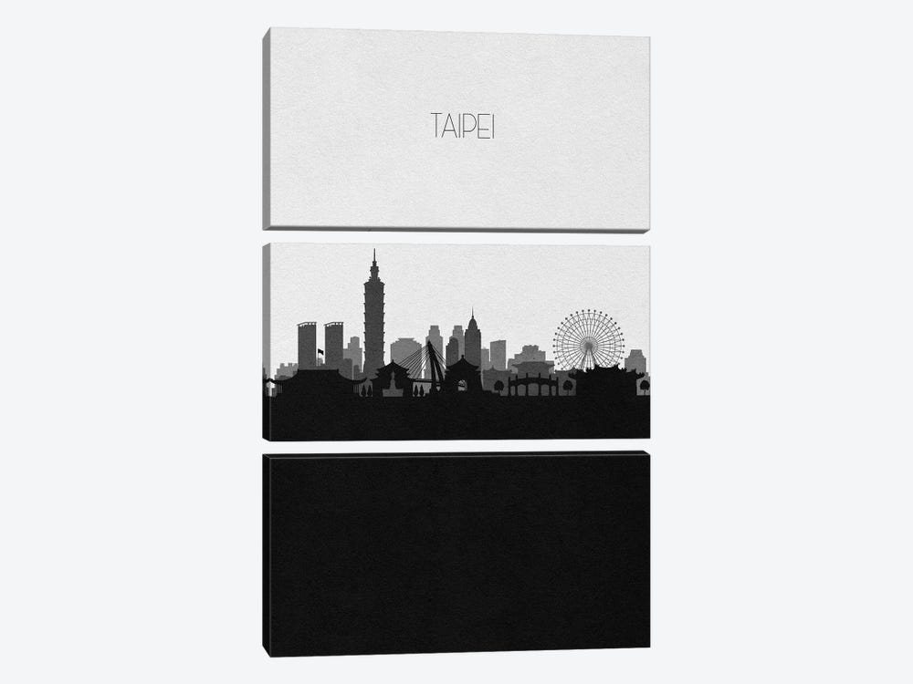 Taipei, Taiwan City Skyline by Ayse Deniz Akerman 3-piece Art Print