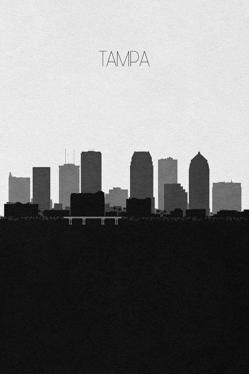 Tampa, Florida City Skyline by Ayse Deniz Akerman wall art