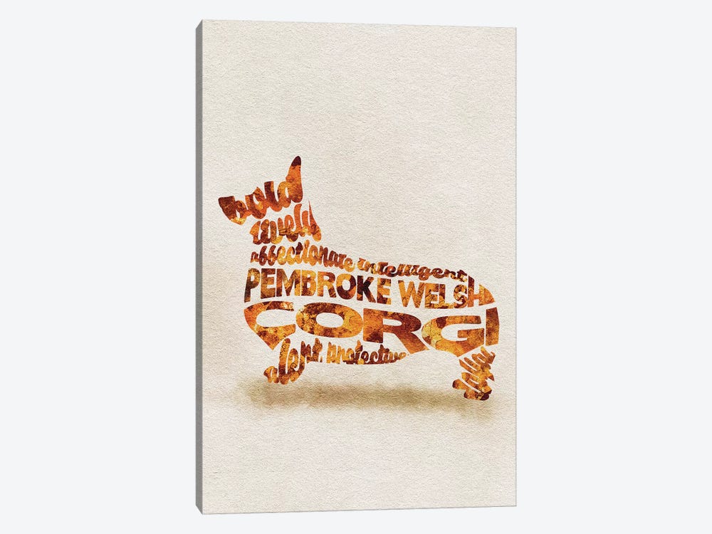Pembroke Welsh Corgi by Ayse Deniz Akerman 1-piece Canvas Art