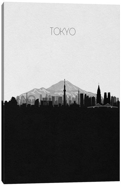 Tokyo, Japan City Skyline Canvas Art Print - Black & White Skylines