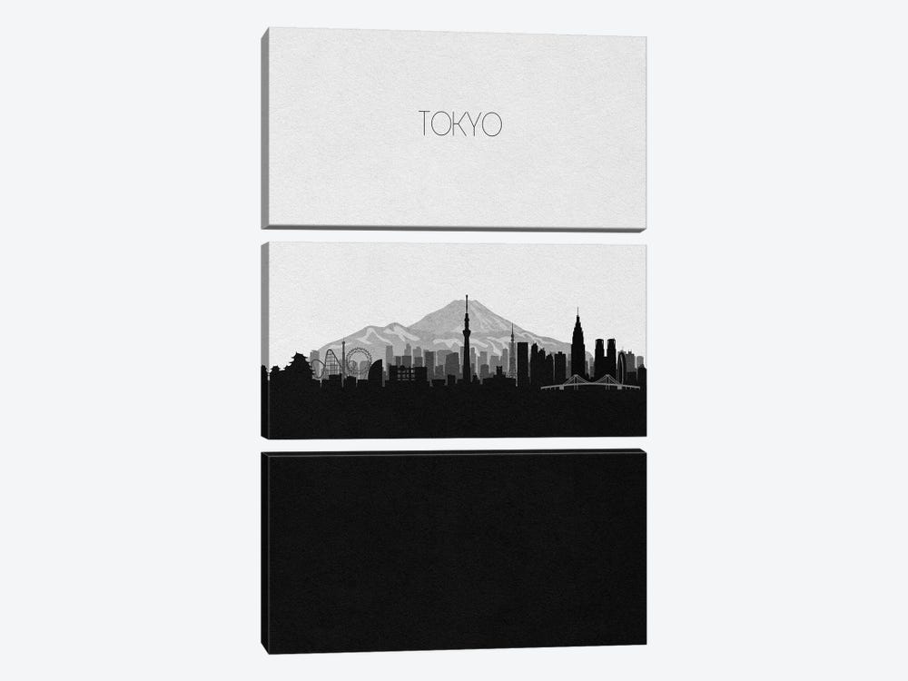 Tokyo, Japan City Skyline by Ayse Deniz Akerman 3-piece Canvas Print