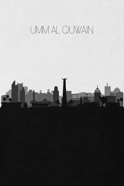 Umm Al Quwain, UAE City Skyline by Ayse Deniz Akerman art print