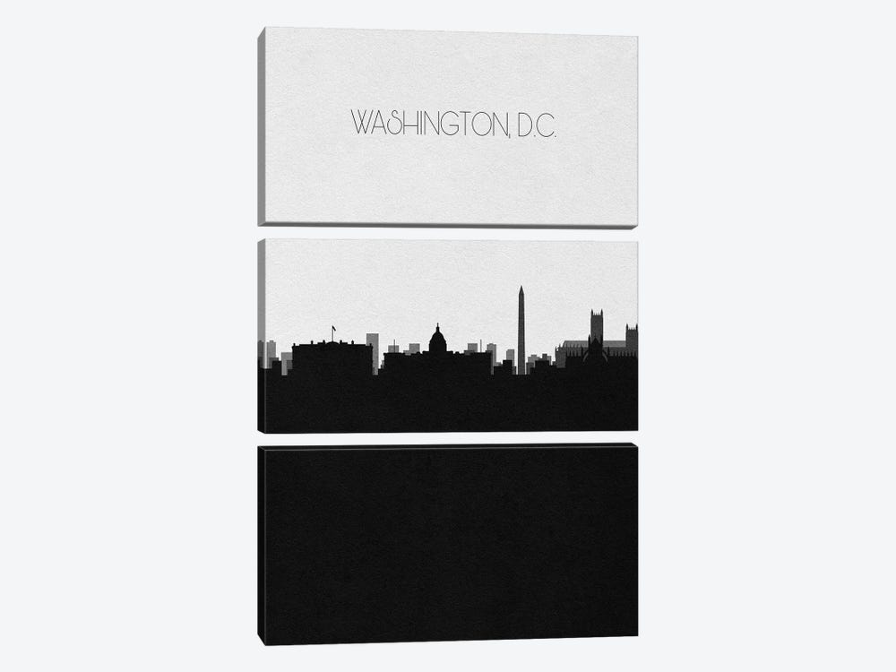 Washington Dc City Skyline by Ayse Deniz Akerman 3-piece Canvas Print