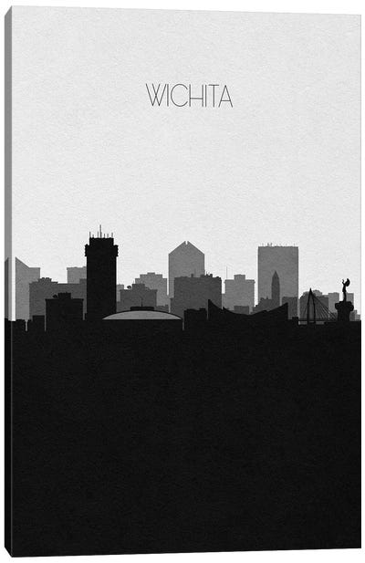 Wichita, Kansas City Skyline Canvas Art Print - Black & White Skylines