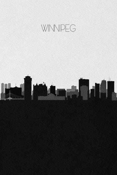 Winnipeg, Canada City Skyline by Ayse Deniz Akerman framed canvas print