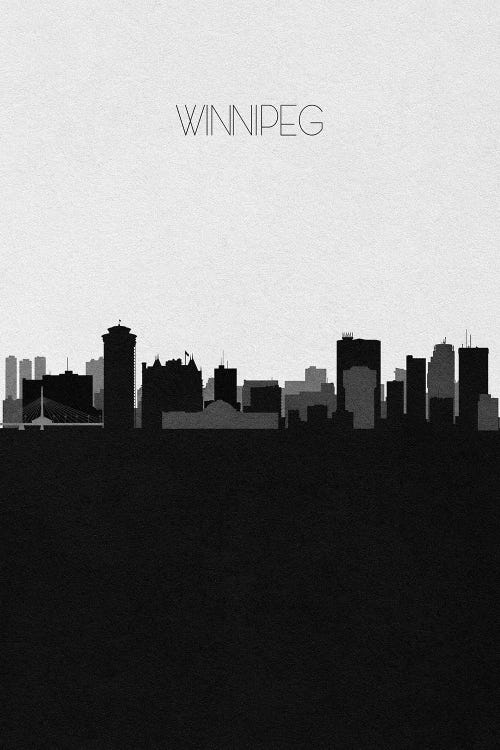 Winnipeg, Canada City Skyline by Ayse Deniz Akerman wall art