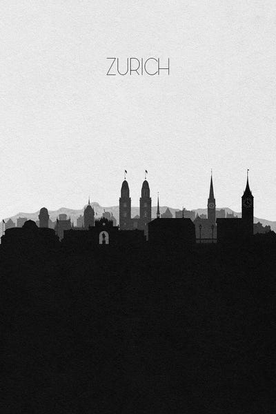 Zurich, Switzerland City Skyline by Ayse Deniz Akerman canvas print