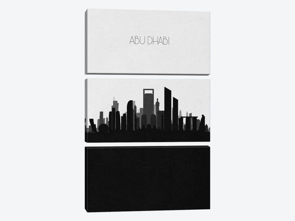 Abu Dhabi, UAE Skyline by Ayse Deniz Akerman 3-piece Canvas Print