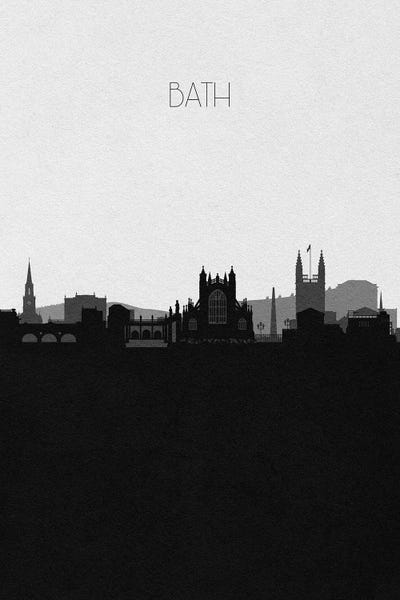 Bath, England City Skyline by Ayse Deniz Akerman art print