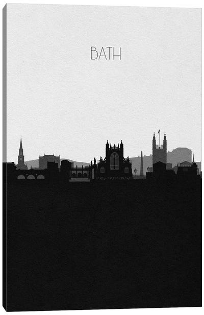 Bath, England City Skyline Canvas Art Print - Black & White Skylines