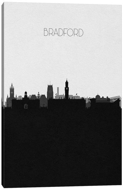 Bradford, England City Skyline Canvas Art Print - Black & White Skylines