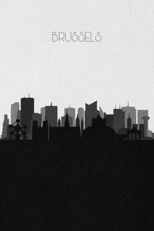Brussels, Belgium City Skyline by Ayse Deniz Akerman wall art