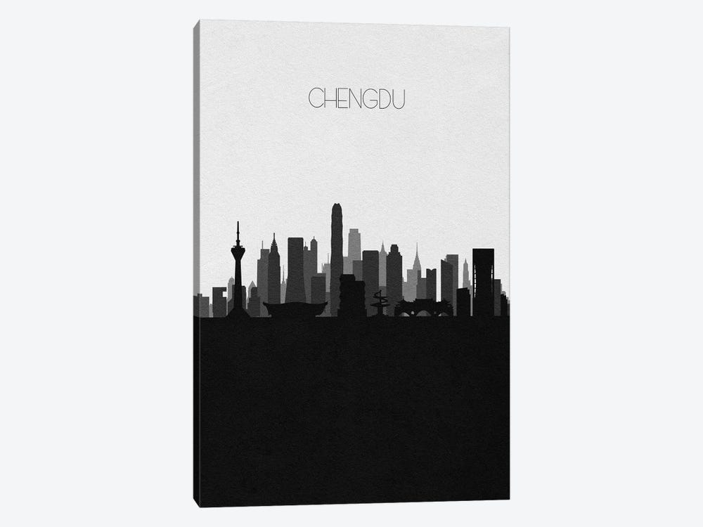 Chengdu, China City Skyline by Ayse Deniz Akerman 1-piece Art Print