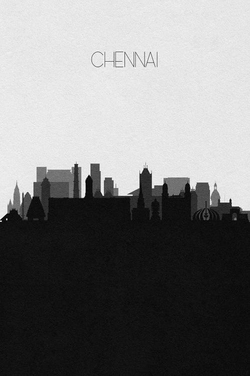 Chennai, India City Skyline by Ayse Deniz Akerman wall art