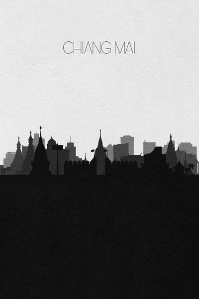 Chiang Mai: Chiang Mai, Thailand City Skyline by Ayse Deniz Akerman