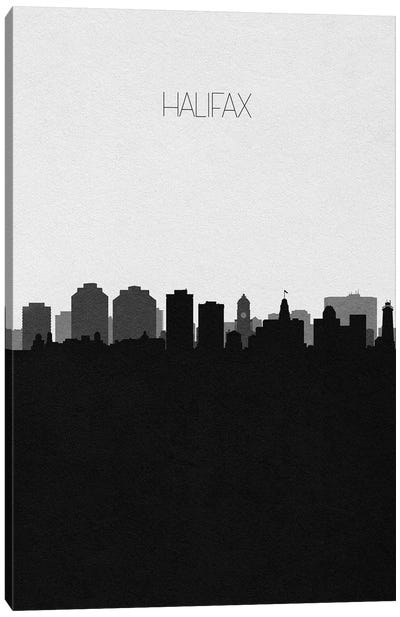 Halifax, Canada City Skyline Canvas Art Print - Black & White Skylines