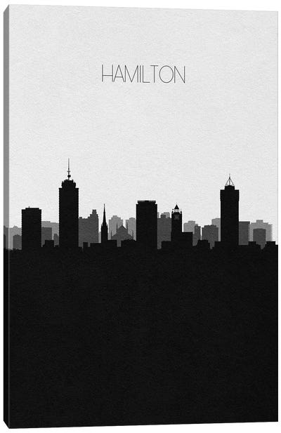 Hamilton, Canada City Skyline Canvas Art Print - Black & White Skylines