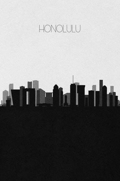 Ayse Deniz Akerman: Honolulu, Hawaii City Skyline by Ayse Deniz Akerman
