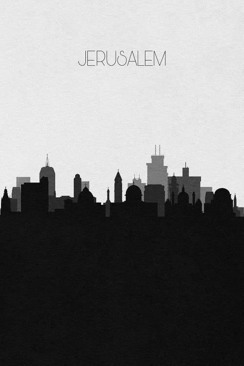 Jerusalem, Israel City Skyline by Ayse Deniz Akerman wall art