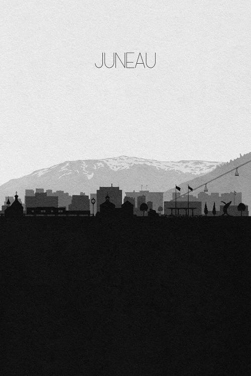 Juneau, Alaska City Skyline by Ayse Deniz Akerman wall art