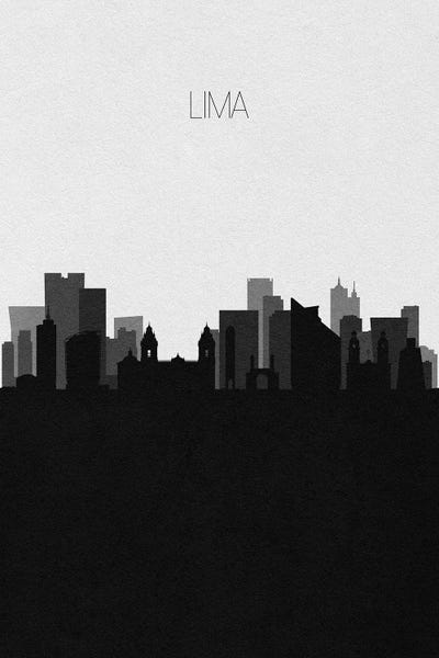 Lima, Peru City Skyline by Ayse Deniz Akerman canvas print