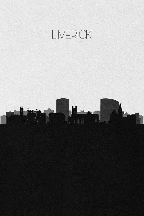 Limerick, Ireland City Skyline by Ayse Deniz Akerman wall art