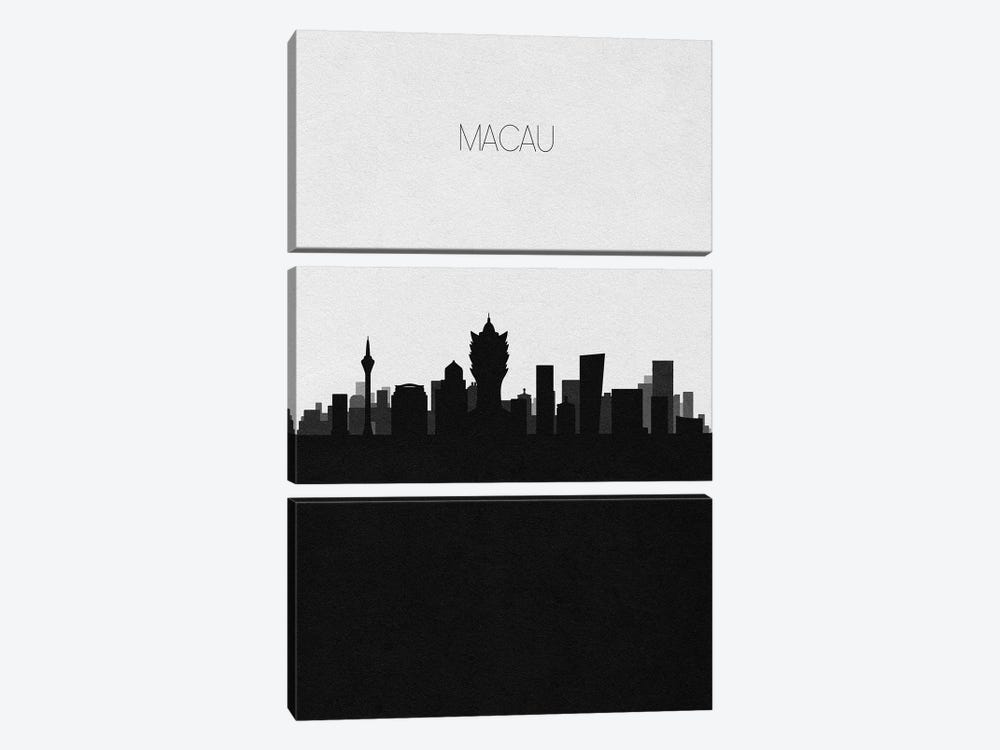 Macau, China City Skyline by Ayse Deniz Akerman 3-piece Canvas Art Print
